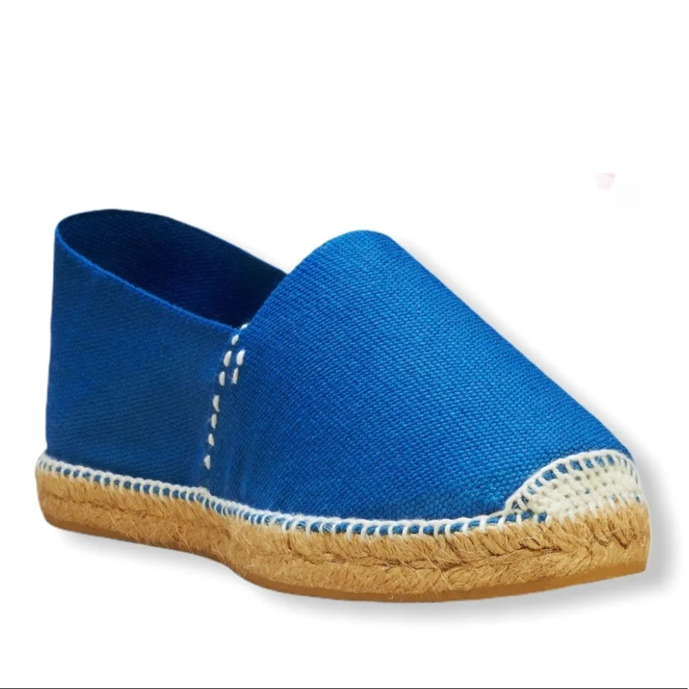 Cousu Main Classic flat French blue espadrilles